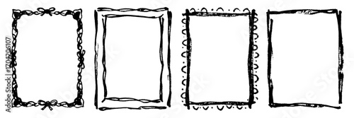 Wallpaper Mural Hand-drawn decorative frames, black ink sketch style Torontodigital.ca