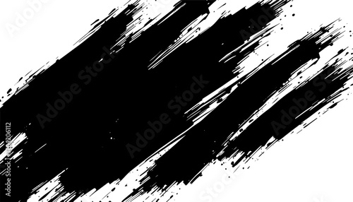 Stylized abstract strokes in a dynamic style, in black and white