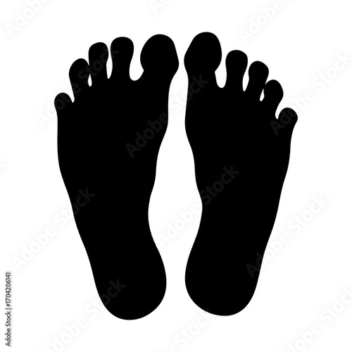 Human footprints silhouette