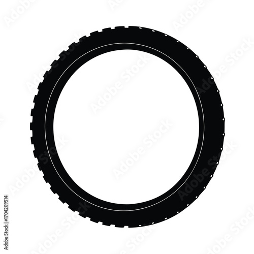 A Black and White Image of a Tire for Extreme Terrain Bikes
