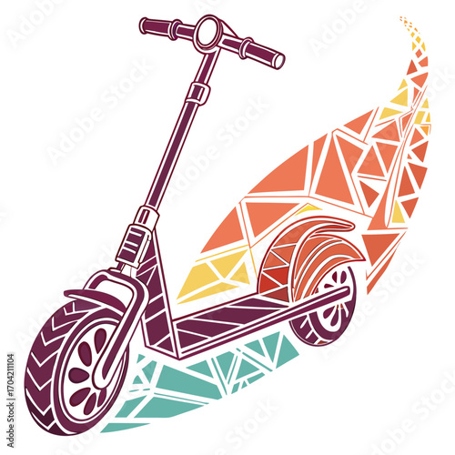 Electric kick scooter with geometric design