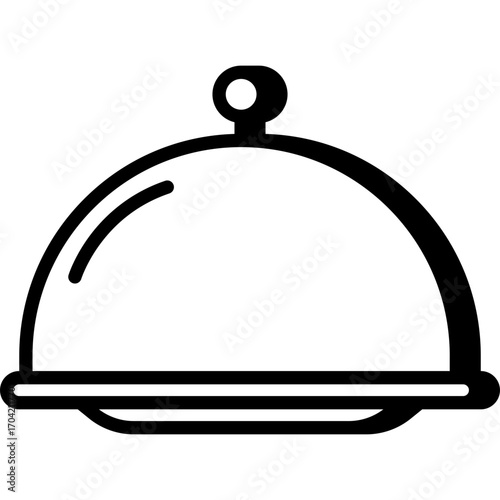 Outline cloche serving tray for festive dinner