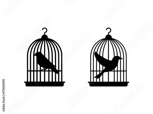 vector illustration of a cage