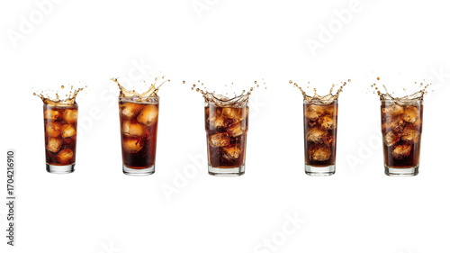 Glass of cola on transparent background png