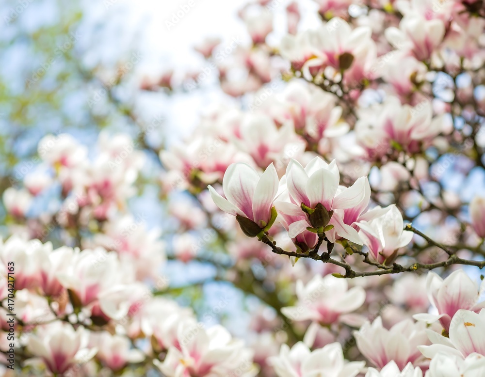 Obraz premium Blossoming magnolia tree in spring