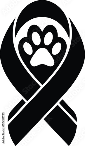 Animal Awareness Ribbon Silhouette