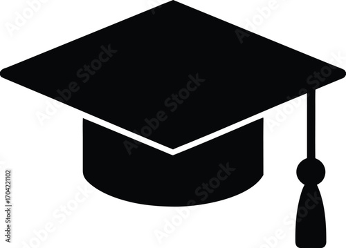 black graduation cap icon symbolizing education and achievement