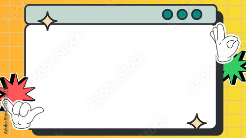 Yellow cartoon frame for text with blank space for writing | Background