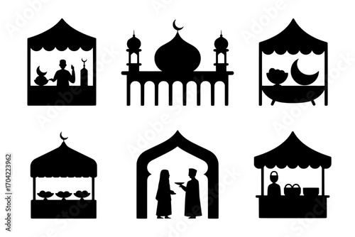 vector set of mosque