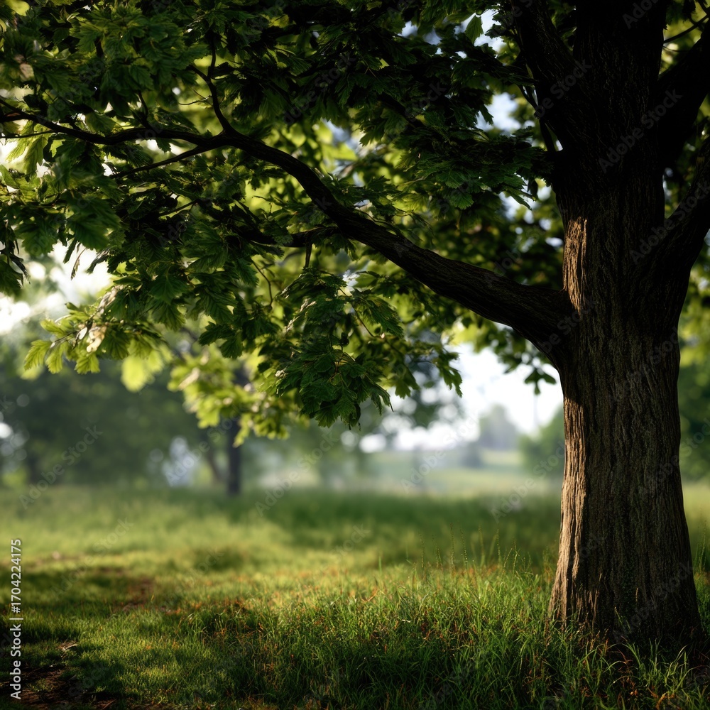 Fototapeta premium Sunbeam Shadows Under Tree