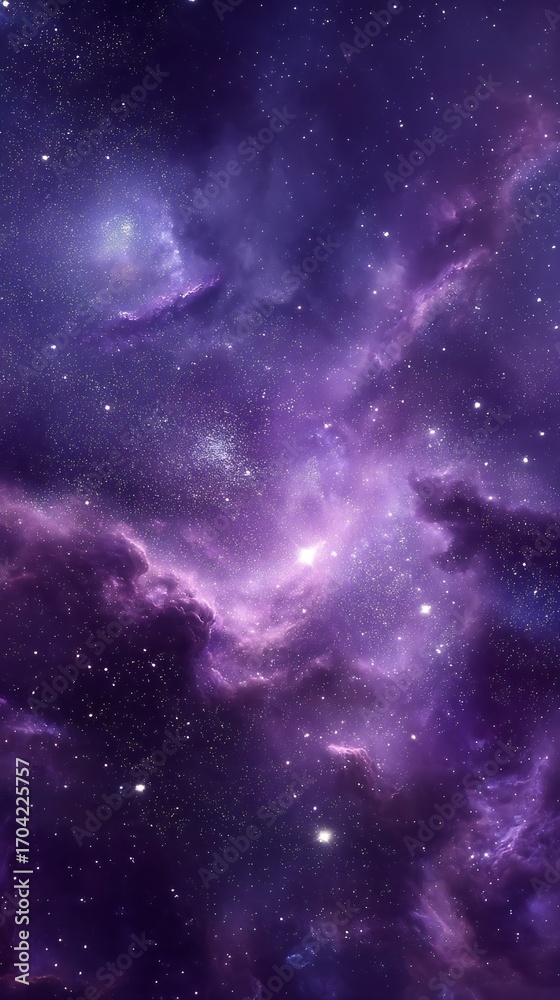 Obraz premium A mesmerizing view of a purple nebula with stars shining in the vastness of space