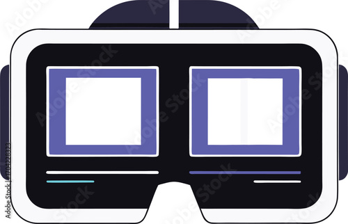 Virtual reality glasses with digital interface silhouette