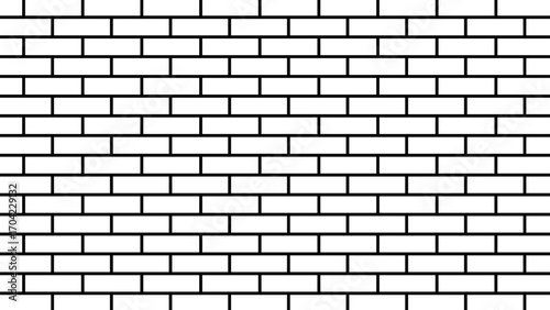 Subway tile seamless pattern. Realistic white masonry for metro, kitchen, bathroom design. Brick tiled texture for interior decoration with rectangle blocks, vector illustration.