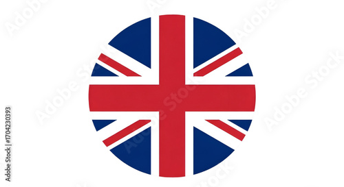 Union Jack Flag in a Circle on Black Background