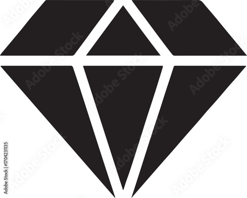Silhouette vector of diamond icon for luxury, jewelry, gem, wealth, elegance, design, and business