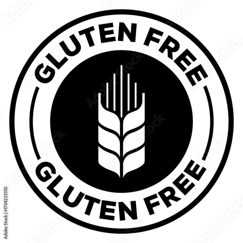 Gluten free symbol with wheat stalk inside a circle for dietary restrictions Vector