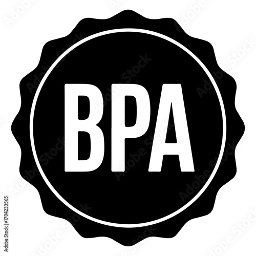 Black and white BPA free label indicating product safety and health Vector