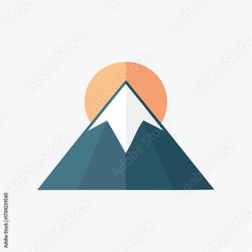 Vector icon of the Great Pyramids of Giza in a landscape under a clear sky, designed as a symbol of ancient Egyptian travel