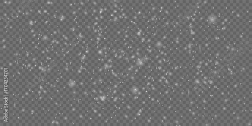 Heavy snowfall storm with white snowflakes overlay texture