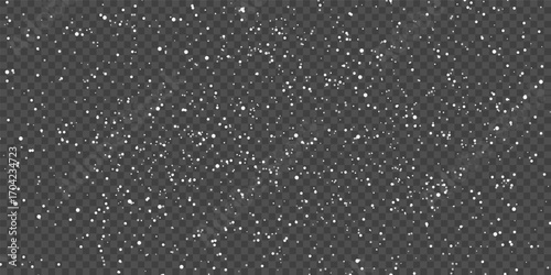 Abstract snowflakes pattern with falling winter snow background