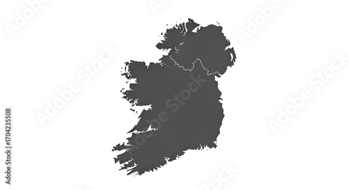 Silhouette of Ireland with Northern Ireland Border