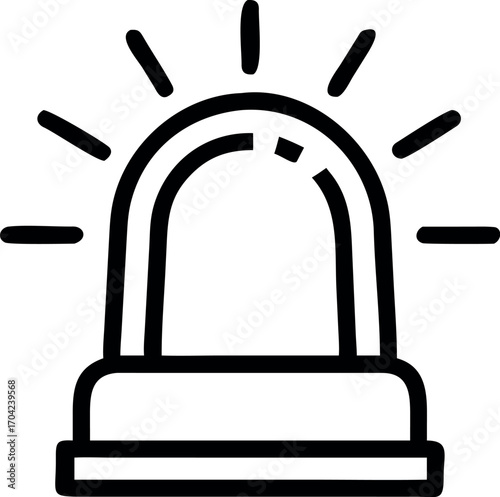 Vector art of emergency siren in black outline