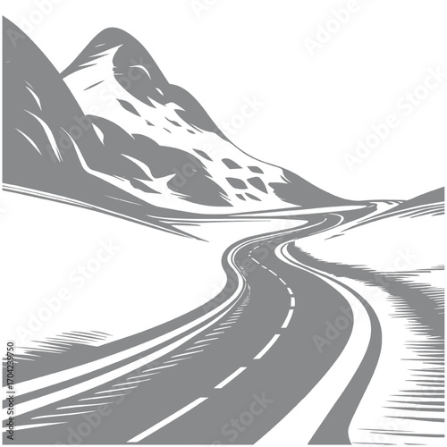 Winding Road Through Mountain Landscape