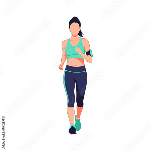 Woman Jogging in Sportswear