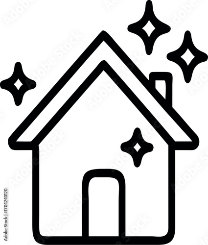 Vector art of sparkling clean house, a tidy home