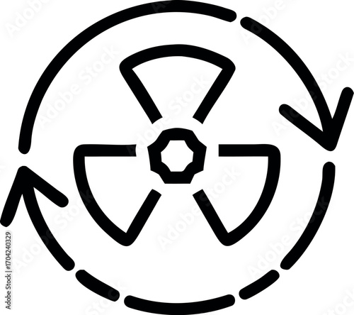 Vector art of radioactive symbol with arrows