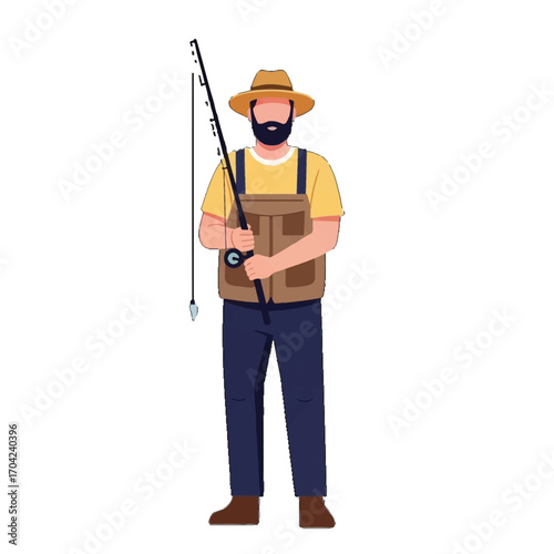 Man Fishing with Rod