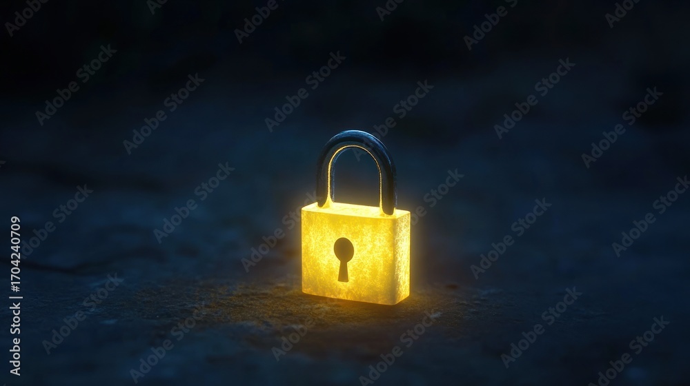 Fototapeta premium Glowing padlock security