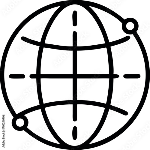Vector art of globe with meridians and parallels