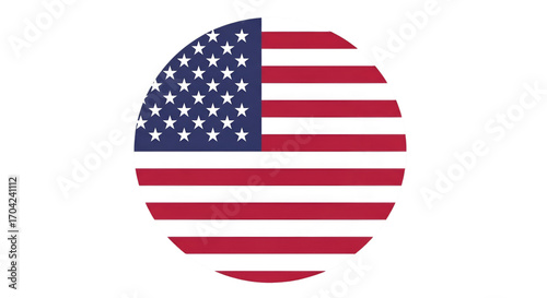 Circular American Flag Emblem on Black Background