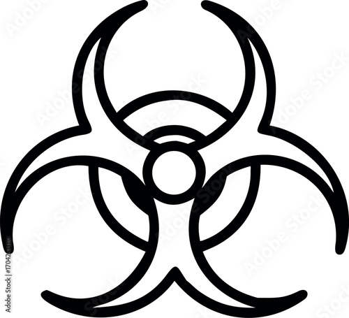 Vector art of biohazard symbol, a warning sign