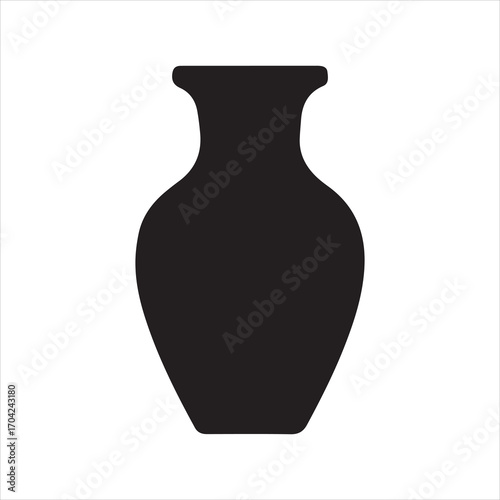 Vase icon silhouette vector with white background