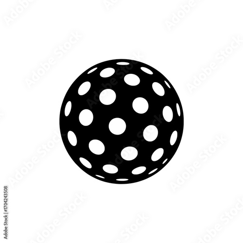 Single Black and White Circle Icon:  A Golf Ball with Circular Pattern