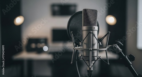 Professional Studio Microphone Recording.