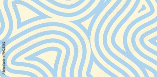 A captivating pattern of light blue curved lines on a soft beige background creates a modern, organic, and visually appealing texture with an elegant and soothing aesthetic