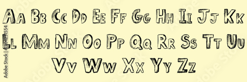 Classic serif uppercase alphabet letters in vintage style, perfect for elegant typography, retro designs, branding, and print projects. Complete A to Z set with timeless appeal. Ideal for sophisticate