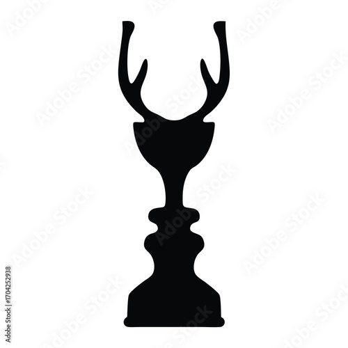 Optical Illusion of a Wine Glass or Two Faces and Deer Antlers