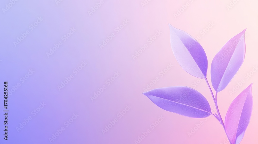 Naklejka premium Translucent leaves on gradient background