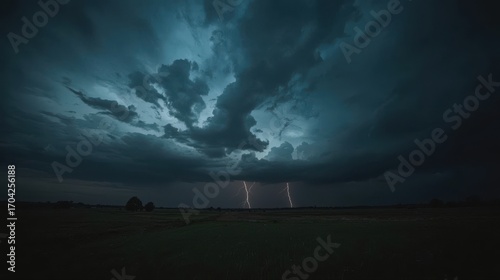 Storm clouds with lightning