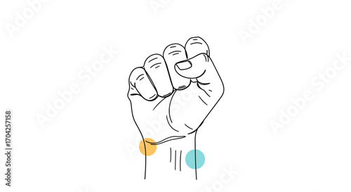 An illustration of a closed fist hand sign demonstrating strength and determination in sign language