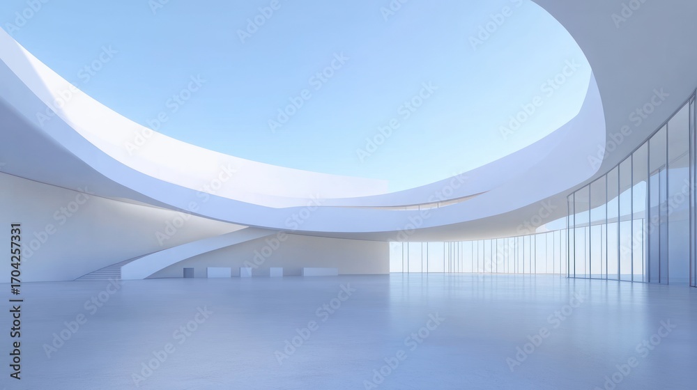 Obraz premium Modern white architecture interior design