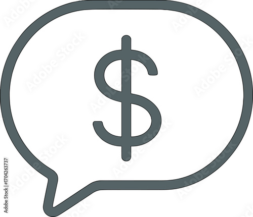 Dollar sign inside a speech bubble icon