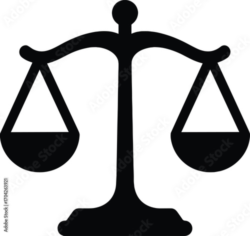 Scales of Justice icon in black and white