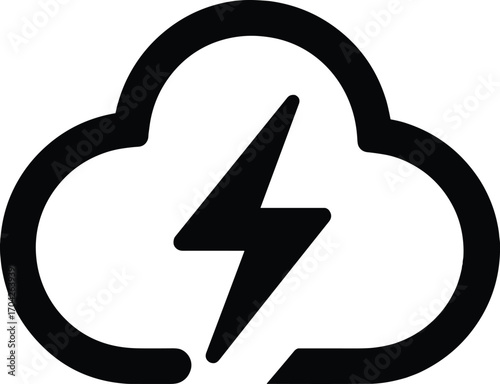 Cloud lightning bolt icon