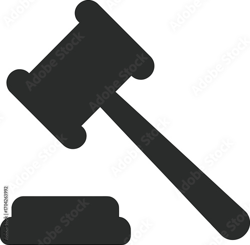 Auction gavel icon on white background