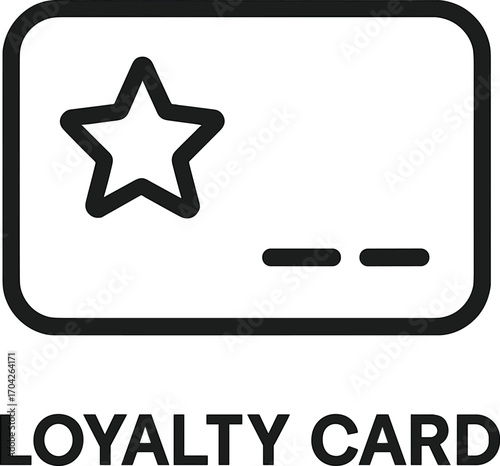 Simple Loyalty Card Icon with Star